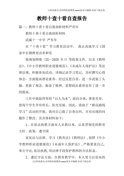 教师十查十看自查报告