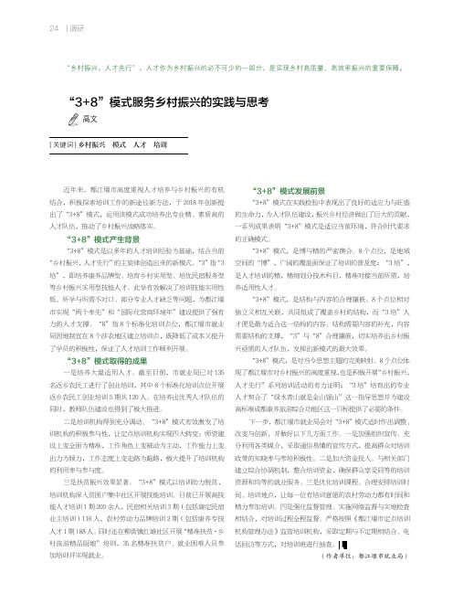 “3+8”模式服务乡村振兴的实践与思考
