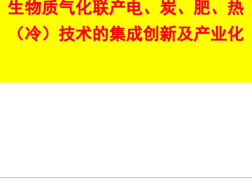 生物质气化联产电、炭、肥、热冷技术的集成创新及产业化ppt课件