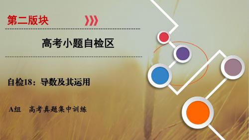 2018大二轮高考总复习理数课件:自检18 导数及其运用