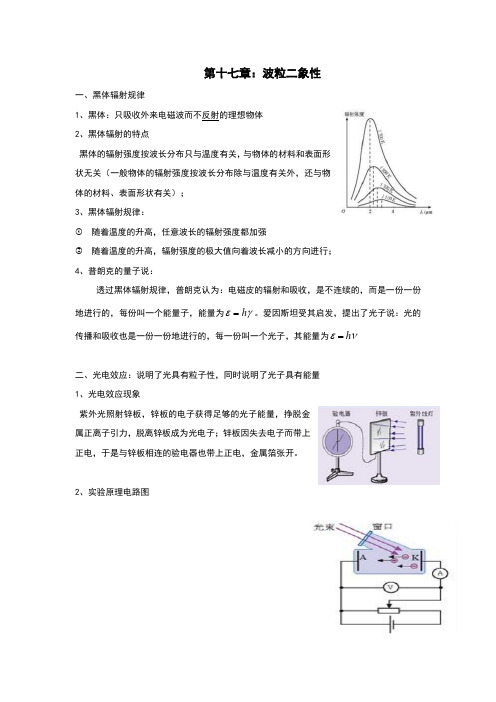 人教版高中物理选修3-5第17章《光的波粒二象性》知识点总结