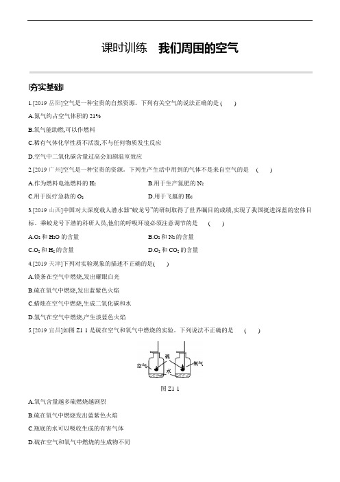 中考化学复习方案课时训练 我们周围的空气