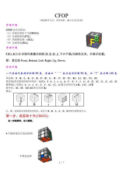 魔方CFOP(高级玩法)公式