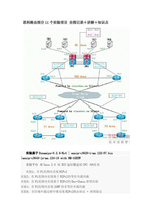 思科路由部分11个实验项目+全程记录+讲解+知识点