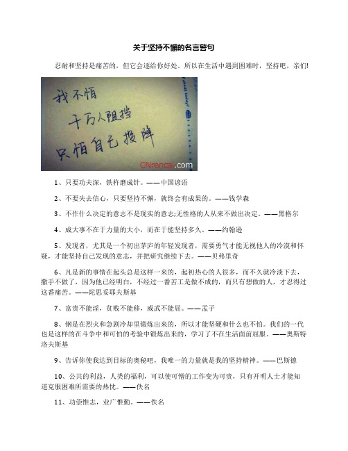 关于坚持不懈的名言警句