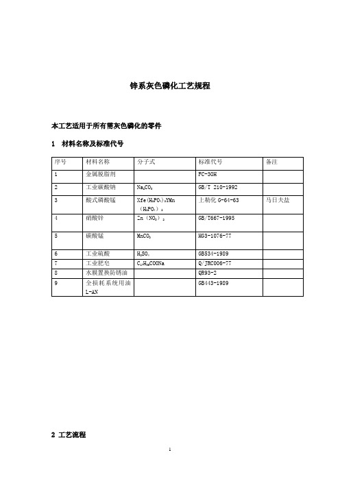 锌系灰色磷化工艺流程[1]