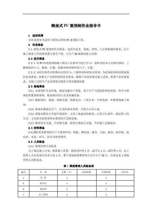 跨座式PC梁预制作业指导书