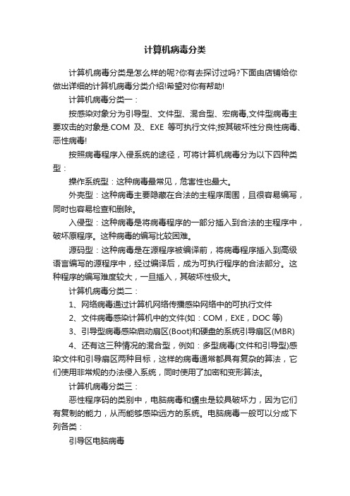 计算机病毒分类