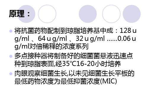 琼脂稀释法操作步骤