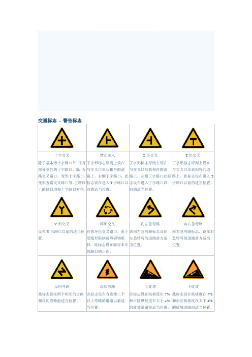 交通路标大全.doc