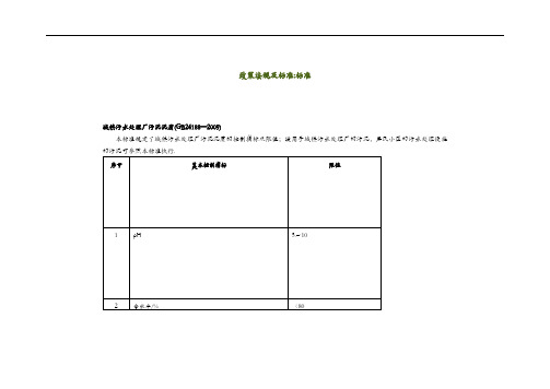 城镇污水处理厂污泥泥质和处置污泥泥质标准