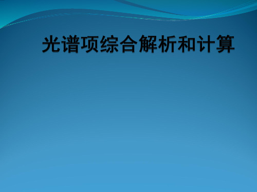 光谱项综合解析和计算