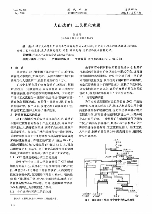 大山选矿厂工艺优化实践