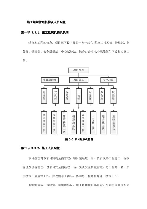 施工组织管理机构及人员配置