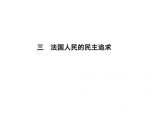 人民版高中历史选修2课件：专题三 民主力量与专制势力的较量 三 法国人民的民主追求