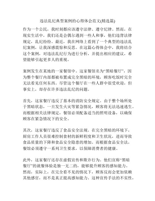 违法乱纪典型案例的心得体会范文(精选篇)