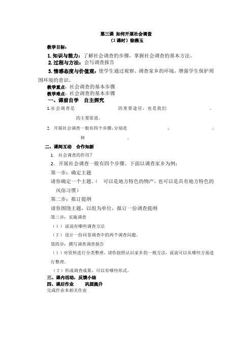 综合探究六如何开展社会调查