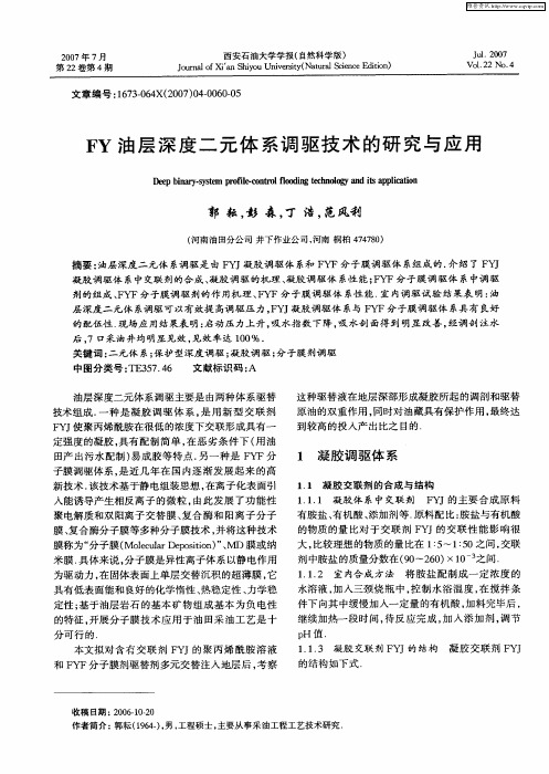 FY油层深度二元体系调驱技术的研究与应用