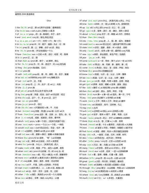 最常用2000英语单词(全部标有注释)79594