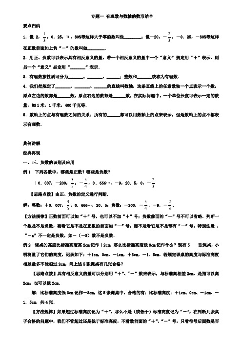 2019年中考数学复习讲义：专题(一)有理数与数轴的数形结合