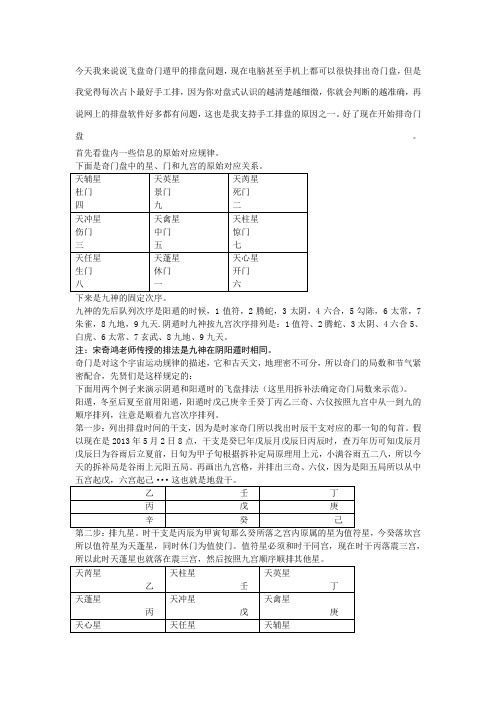 遁甲居士飞盘奇门遁甲排盘图解