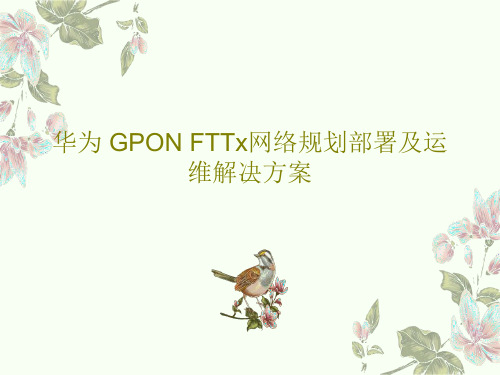 华为 GPON FTTx网络规划部署及运维解决方案PPT共55页