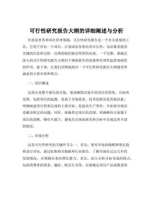 可行性研究报告大纲的详细阐述与分析