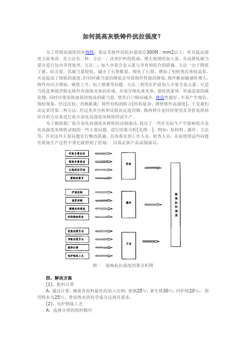 如何提高灰铁铸件抗拉强度？