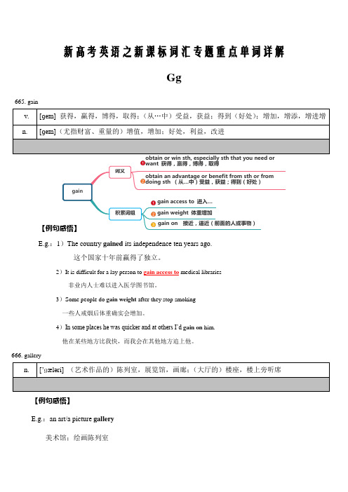 2020届新高考英语之新课标词汇专题07 以字母G开头的重点单词详解