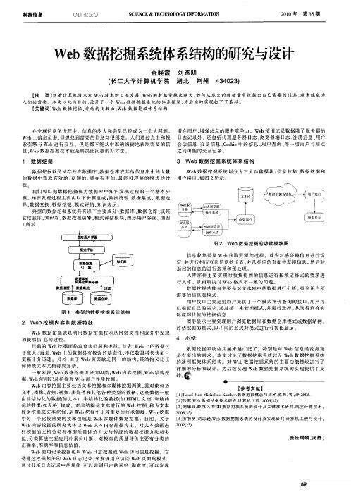 Web数据挖掘系统体系结构的研究与设计