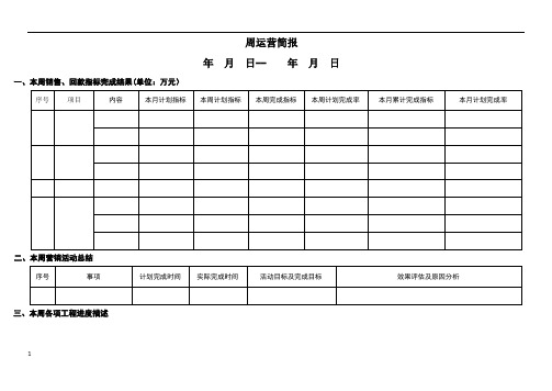 运营简报模板