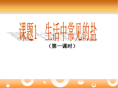 人教版九年级下册化学《11.1 生活中常见的盐》课件(43张PPT)