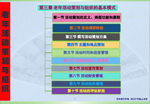 14老年服务与管理1班老年人的活动组织与策划第三章第一节