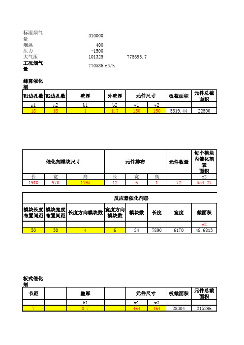 催化剂体积计算20180615