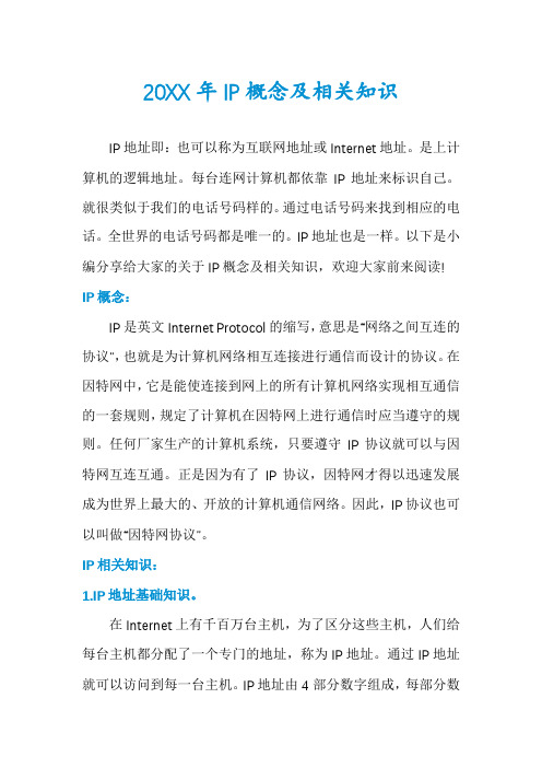 IP概念及相关知识