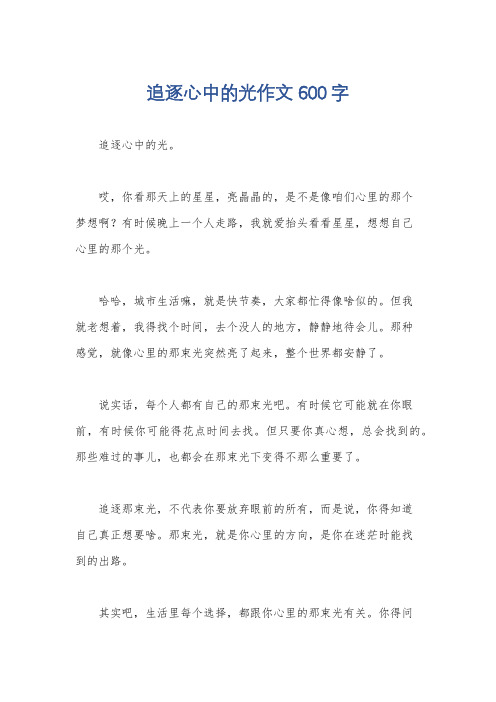 追逐心中的光作文600字