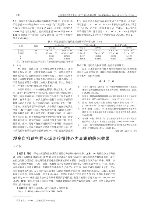 观察自拟益气强心汤治疗慢性心力衰竭的临床效果