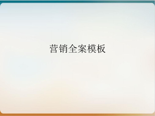 营销全案模板经典课件(PPT30页)