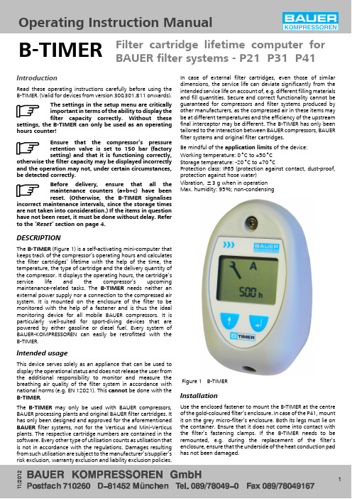 B-TIMER - Operating Instruction Manual