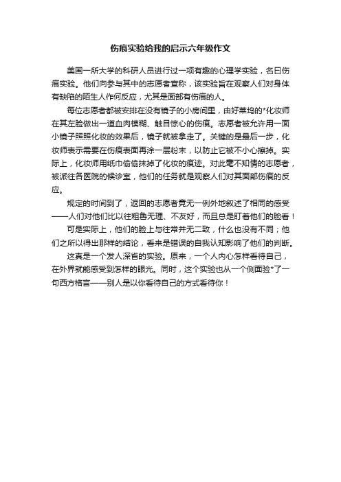 伤痕实验给我的启示六年级作文