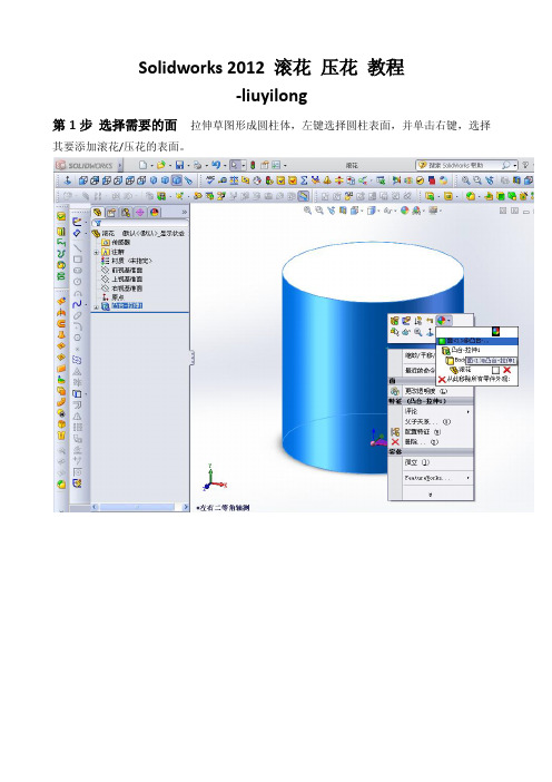 Solidworks 2012 滚花 压花 教程