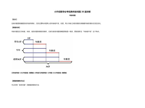 [全]小升初数学必考经典年龄问题38道详解