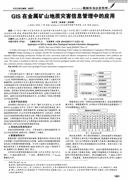 GIS在金属矿山地质灾害信息管理中的应用