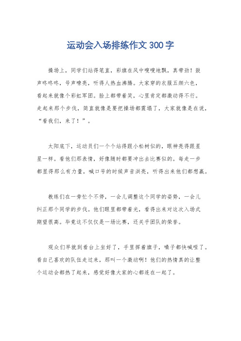 运动会入场排练作文300字