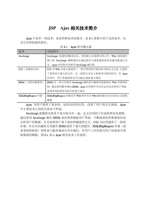 JSP  Ajax相关技术简介