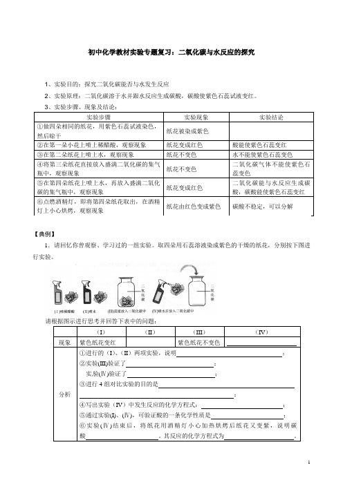 初中化学教材实验——二氧化碳与水反应的探究