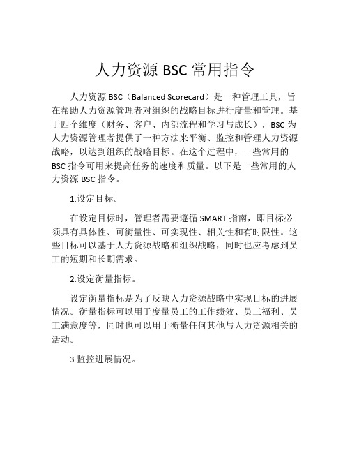 人力资源BSC常用指令