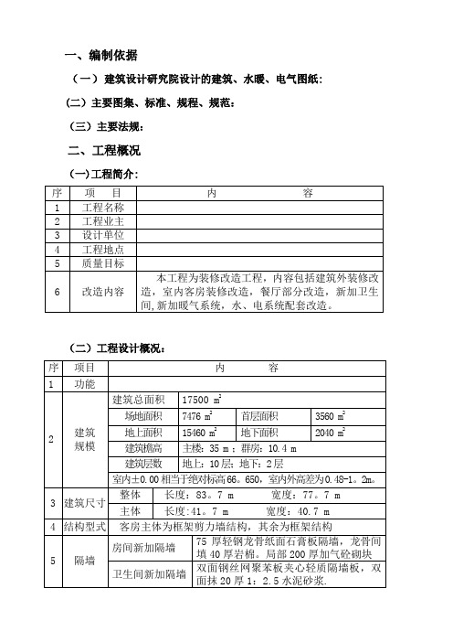 装饰工程旧楼体改造施工方案