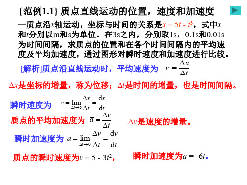 质点直线运动的位置速度和加速度