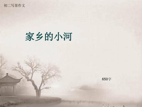 初二写景作文《家乡的小河》650字(总9页PPT)